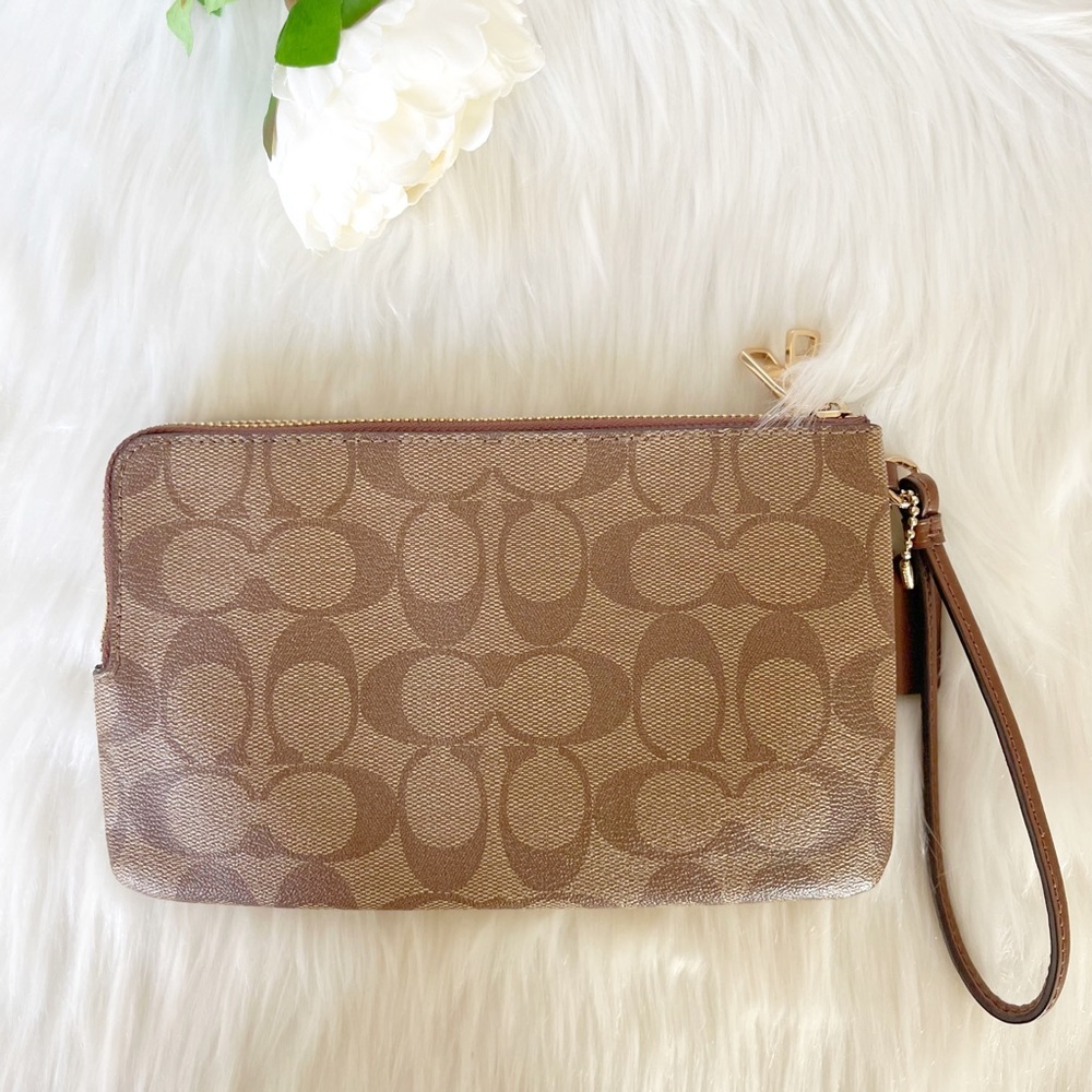 NWT Coach (LARGER SIZE) Double Zip Wallet Wristlet - Picture 9 of 13